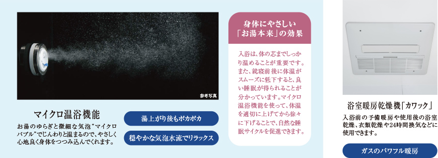 マイクロ温浴機能、「カワック」