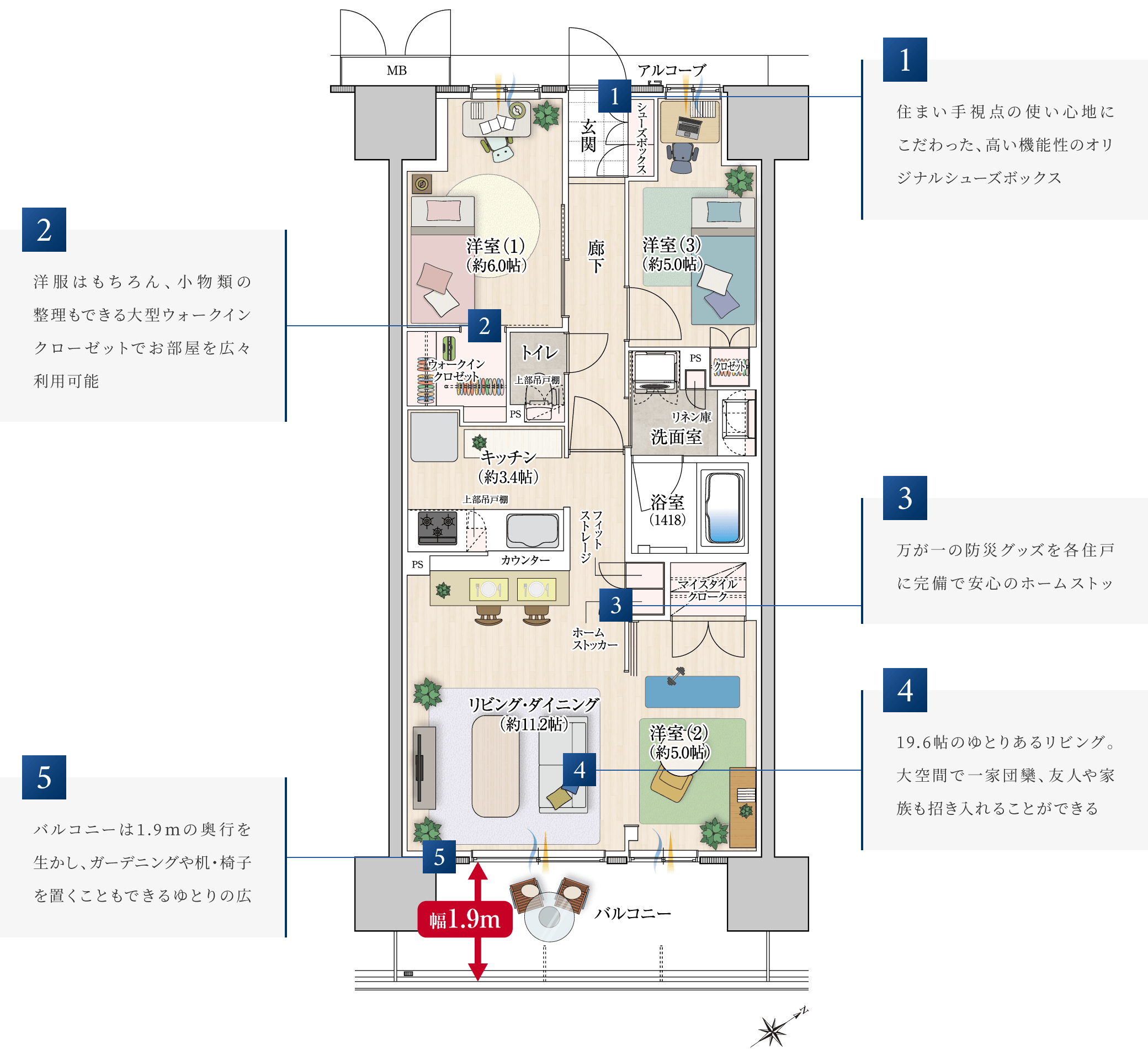 E type menu4 家具イラスト図